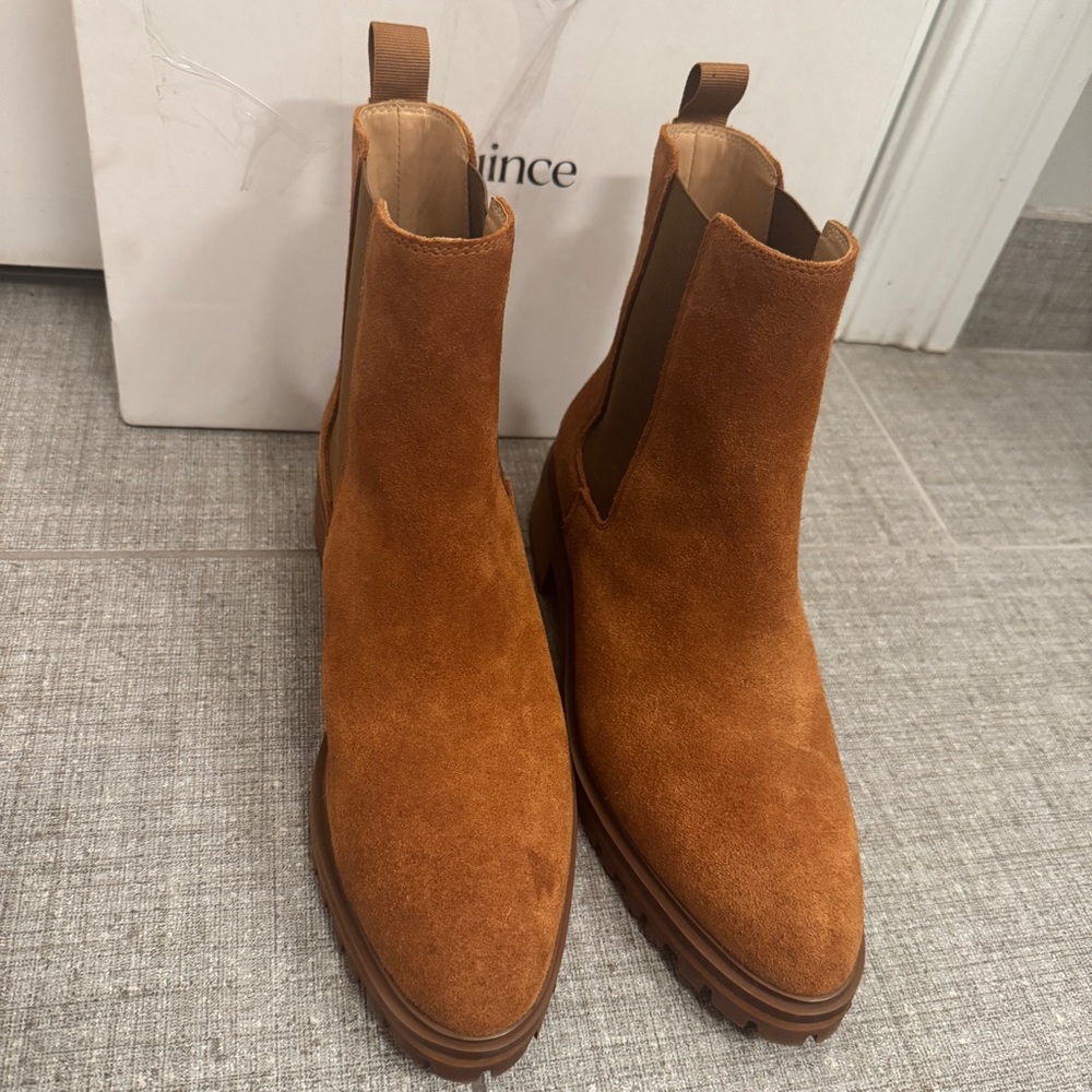 NIB | Quince Women Suede Chelsea Boot Cinnamon 10 - Picture 7 of 12
